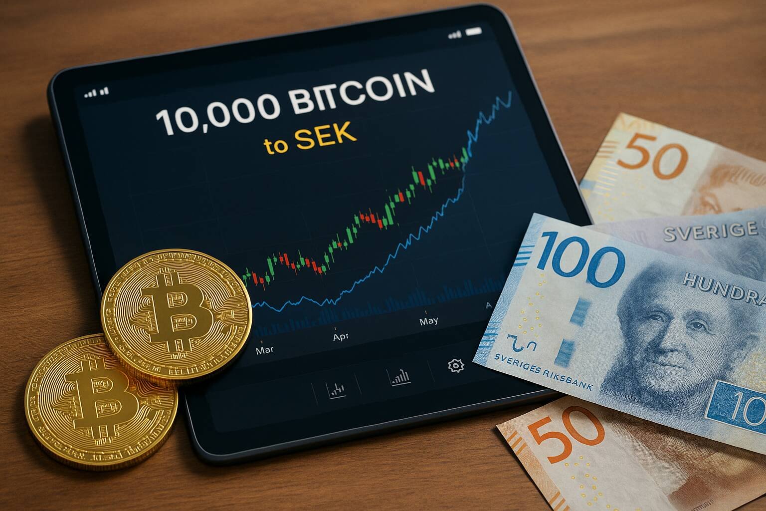 Aktuell konvertering av 10 000 bitcoin till SEK värd cirka 10,5 miljarder. Komplett analys av kursutveckling, trender och framtidsprognoser.